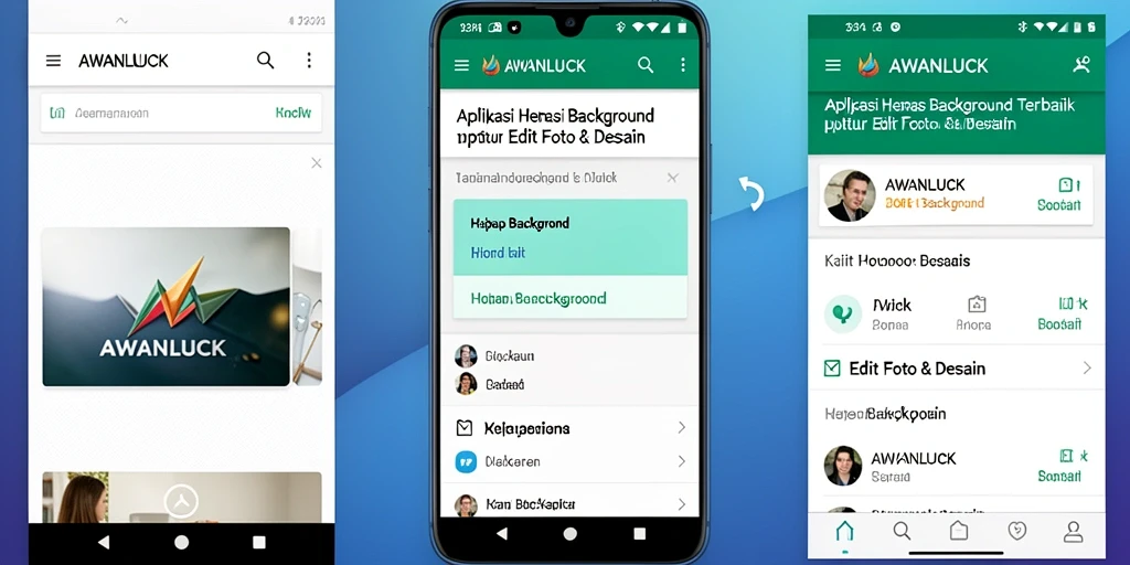Antarmuka utama AWANLUCK dengan fitur Hapus Background yang mudah digunakan.