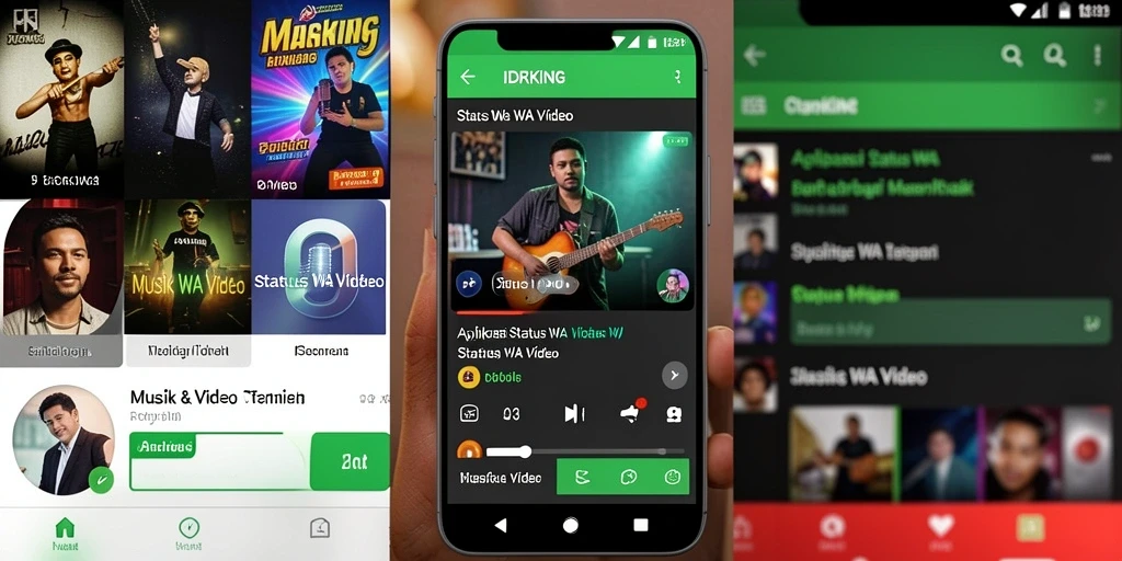 Antarmuka pengguna IDRKING untuk aplikasi Status WA Video.
