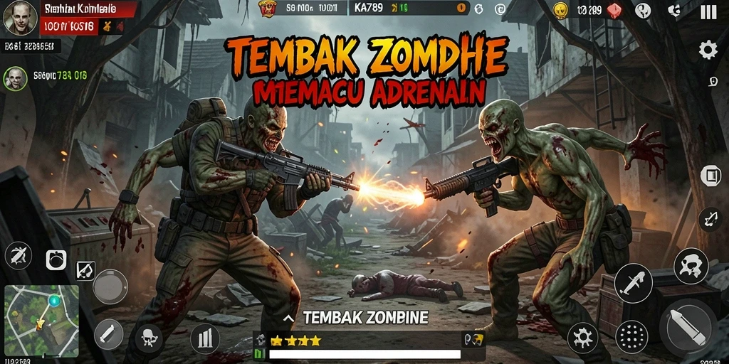Antarmuka KA789 yang menarik saat menghadapi zombie.