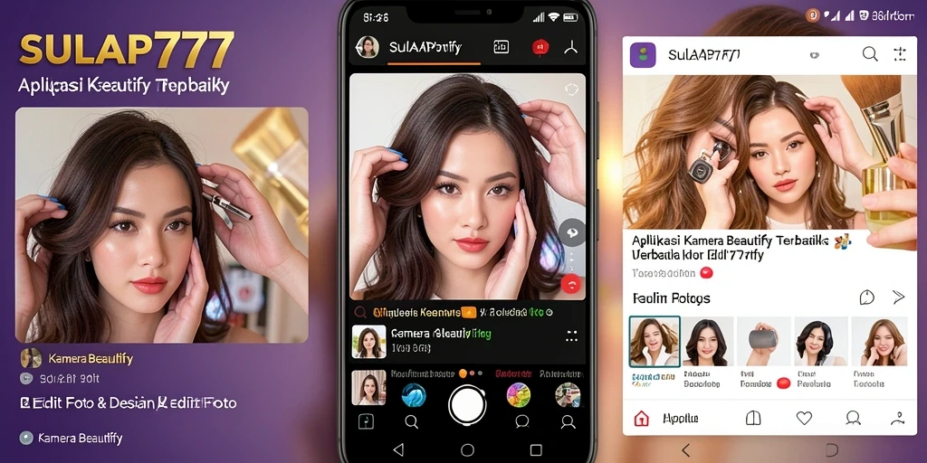Screenshot aplikasi SULAP777 menampilkan berbagai fitur editing yang menarik.