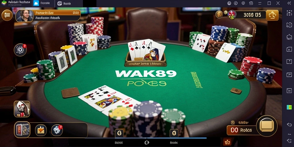 Tampilan antarmuka permainan Poker yang menarik di WAK89.